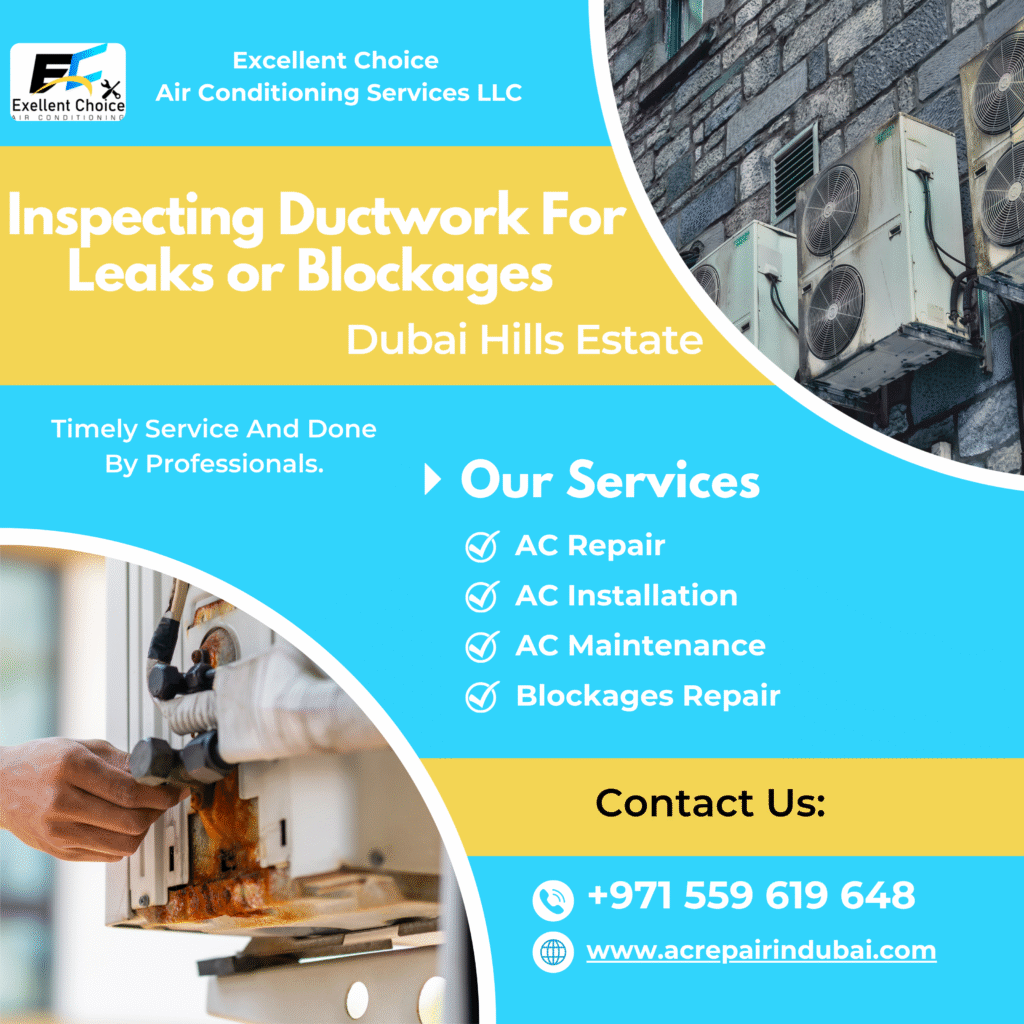 Inspecting ductwork for leaks or blockages Dubai Hills Estate